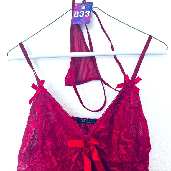 Red Sexy Nightie W/Matching G-String NWOT - Picture 1 of 7